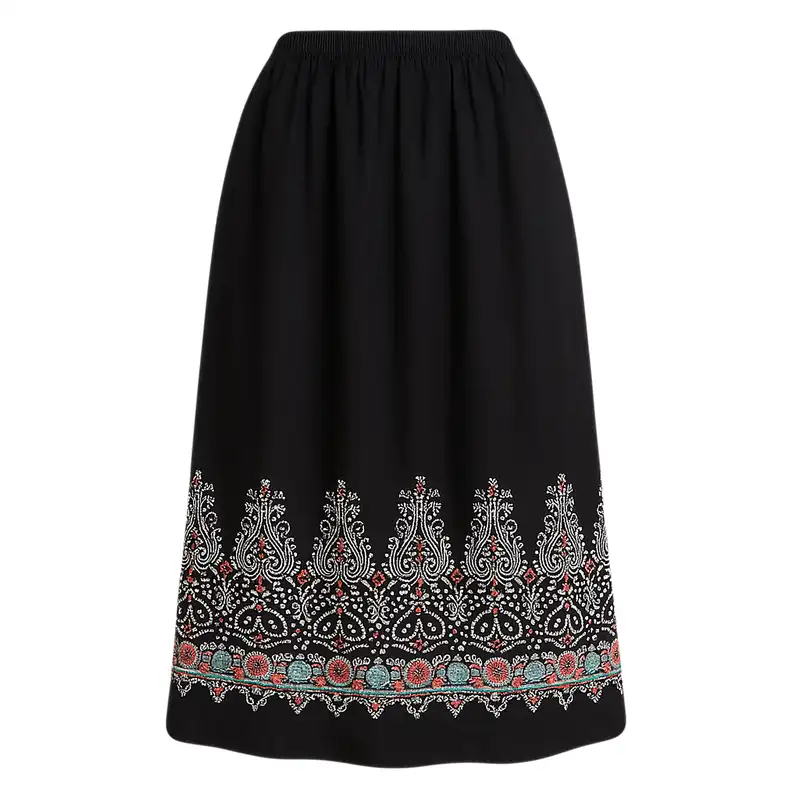دامن چین‌دار زنانه مدل سلین کد 05 رنگ مشکی