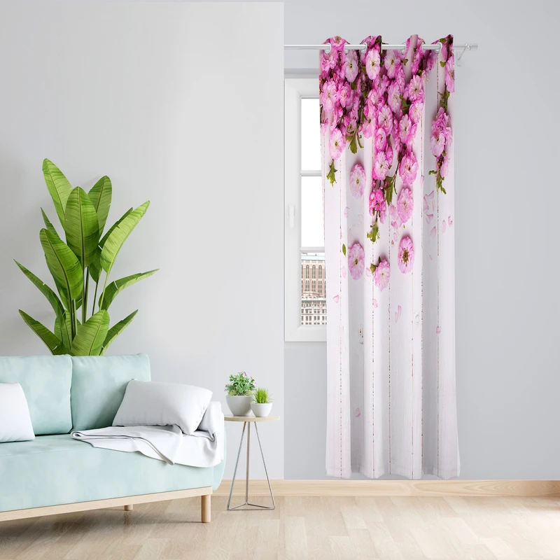 پرده طرح گل مدل مخمل پانچی کد 4812 z سایز 140x200 سانتی متر