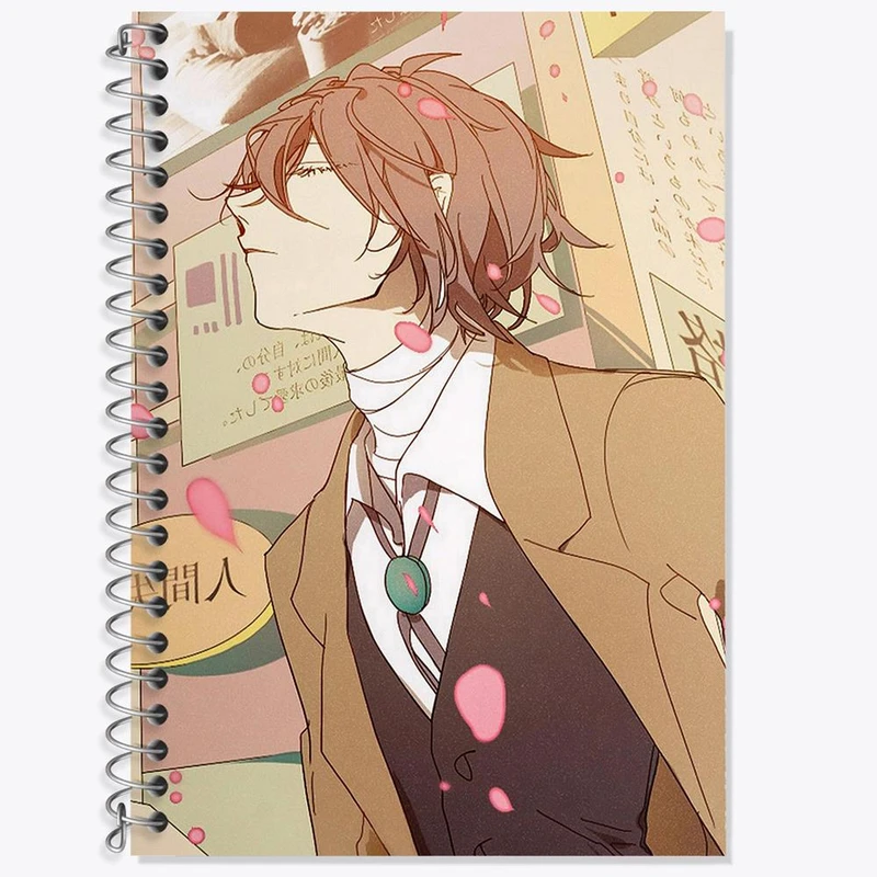 دفتر زبان 50 برگ خندالو مدل دو خط طرح دازای اوسامو انیمه سگ های ولگرد بانگو کد 13680