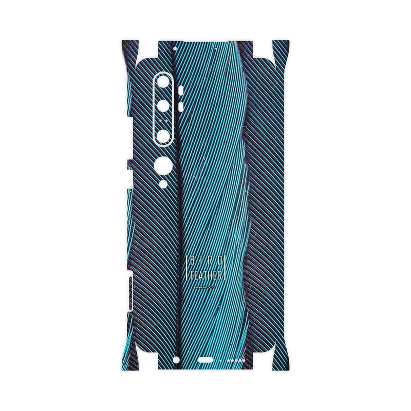 برچسب پوششی ماهوت مدل Turquoise feathers-FullSkin مناسب برای گوشی موبایل شیائومی Mi Note 10 Pro