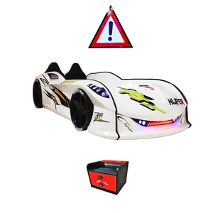 تخت کودک مدل بوگاتی پلاس سایز 221x124  سانتی متر به همراه چراغ خواب و پاتختی