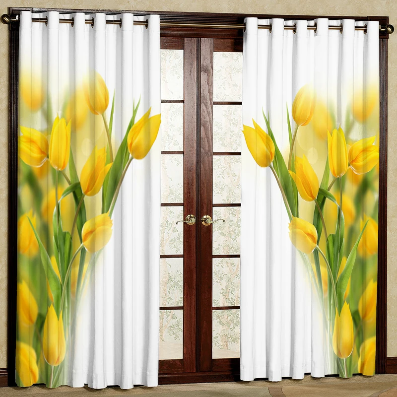 پرده مدل مخمل پانچی طرح گل کد 4339T2 سایز 200x140 سانتی متر