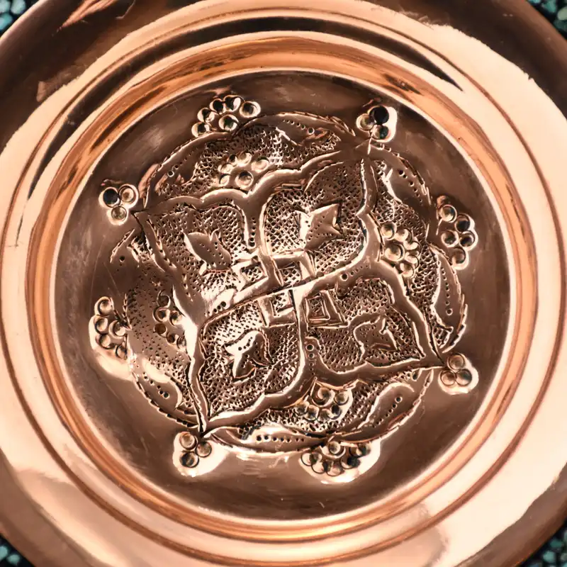 شیرینی خوری مسی مدل  فیروزه کد 25