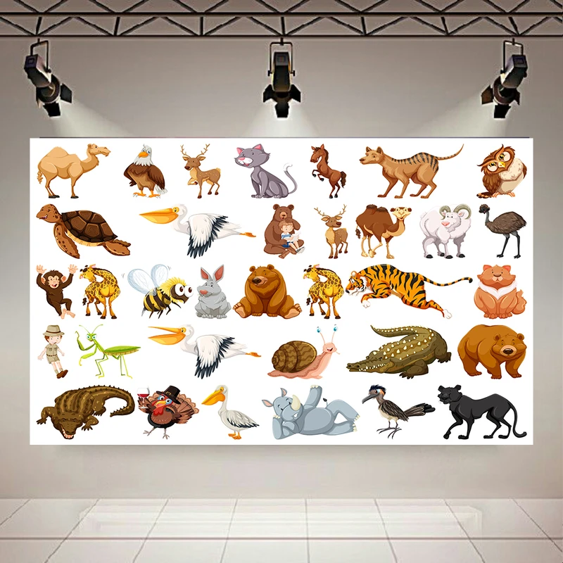 تابلو بوم طرح مجموعه حیوانات کد AR32024