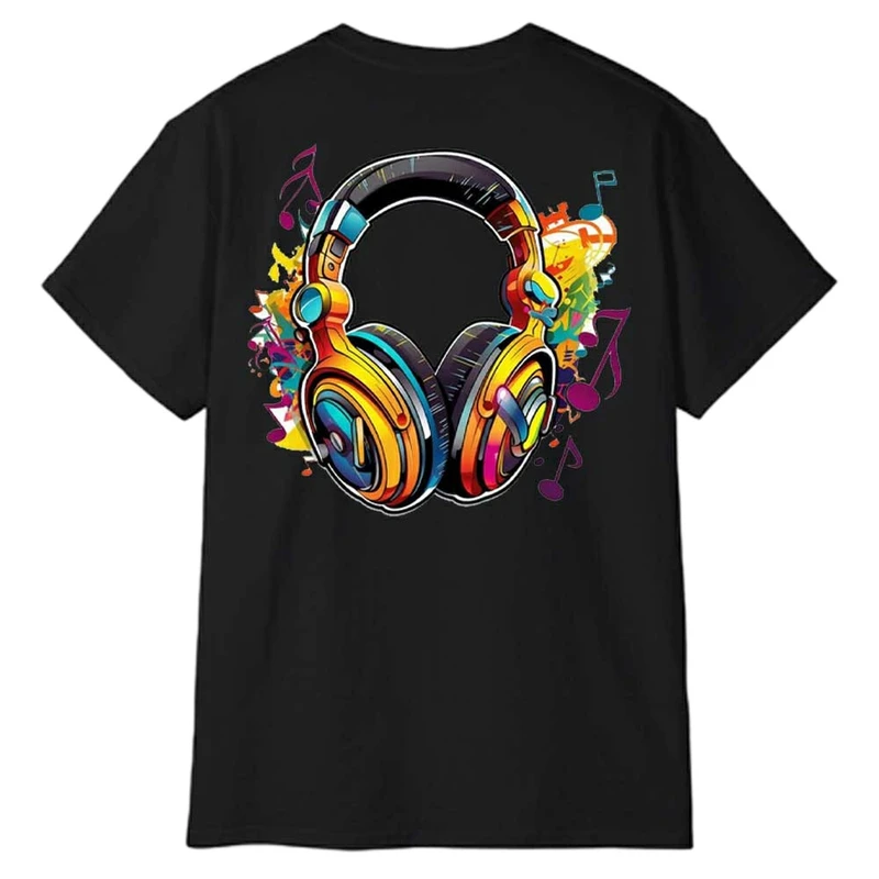 تی‌شرت آستین کوتاه مردانه پاد آفرین مدل هدفون کد 1868