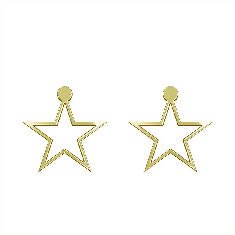 گوشواره طلا 18 عیار زنانه مدوپد مدل ستاره کد GA1-15403