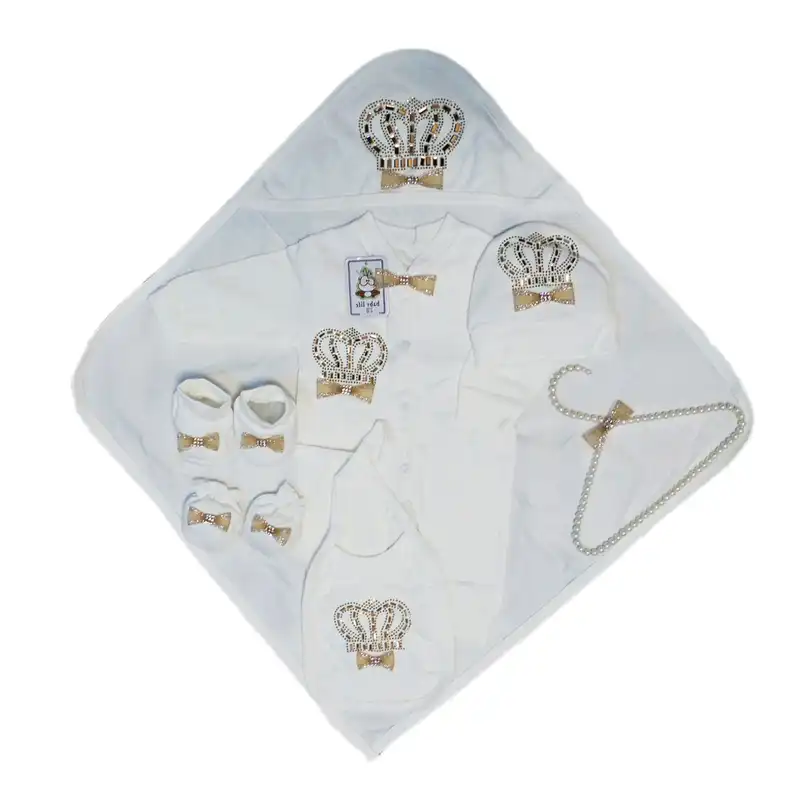 ست 7 تکه لباس نوزادی مدل تاج