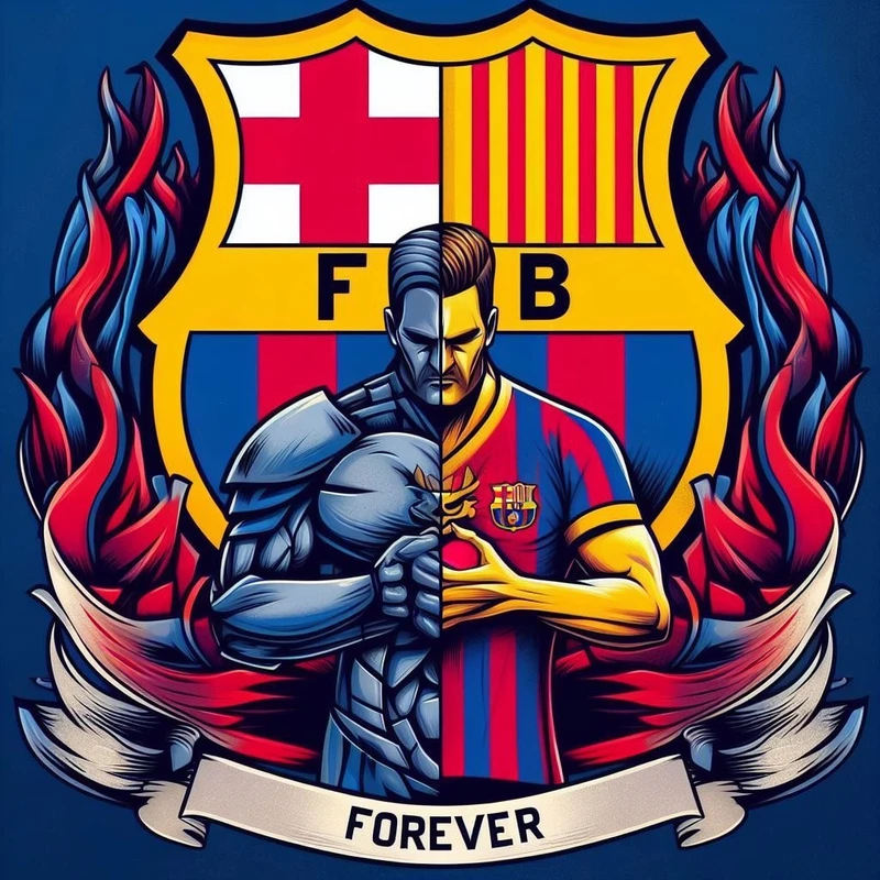 استیکر پارچه و لباس پاد آفرین مدل برچسب DTF بارسلونا سایز بزرگ 