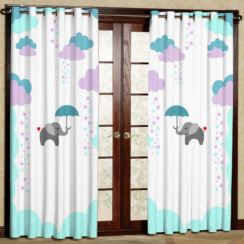  پرده بارمان دکور طرح فیل مدل هازان پانچی کد 95-1794 W سایز 140x280 سانتی متر