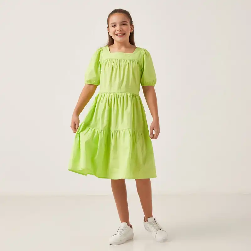 پیراهن دخترانه مکث مدل 011 رنگ فسفری