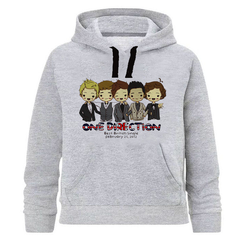 هودی پسرانه طرح ONE DIRECTION کد J90 رنگ طوسی
