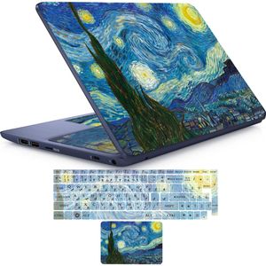 نقد و بررسی استیکر لپ تاپ راتیانا مدل نقاشی ونگوگ مناسب برای لپ تاپ 15 تا 17 اینچ به همراه برچسب حروف فارسی کیبورد توسط خریداران
