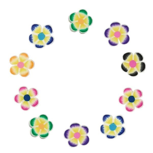 مهره دستبند طرح گلها فیمو کد AD 126 مجموعه 10 عددی