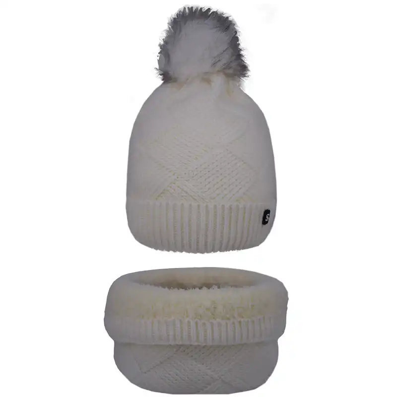 ست کلاه و شال گردن بافتنی مدل سام 313