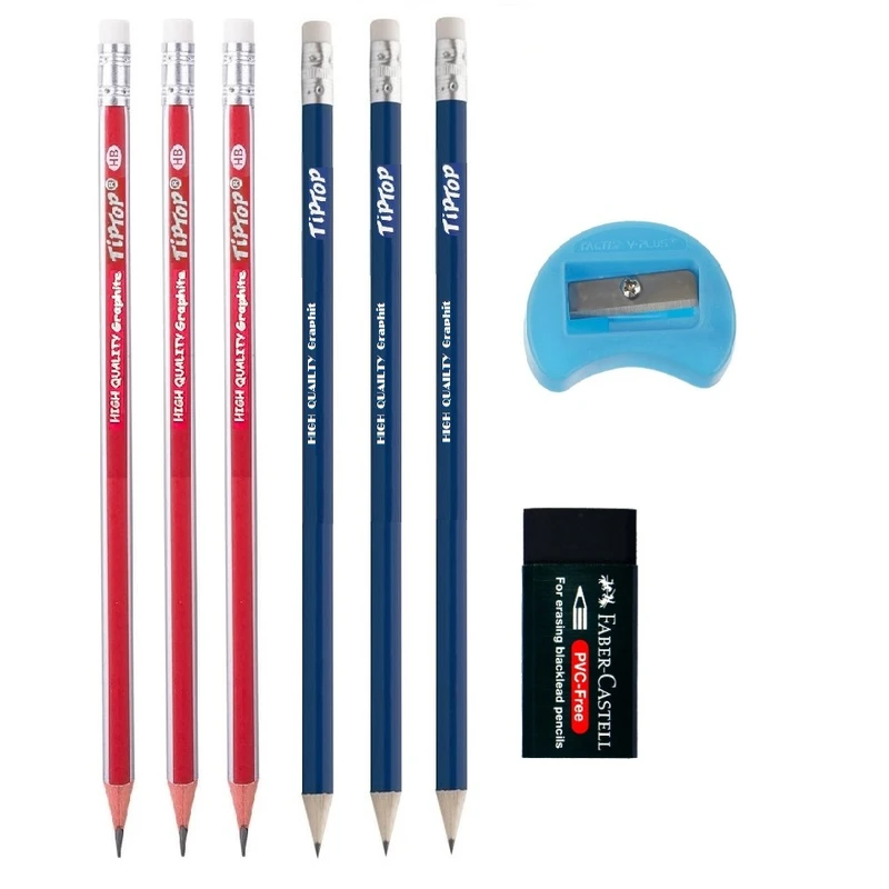 تراش فکتیس مدل پاییز 1 به همراه مداد مشکی و پاکن مجموعه 8 عددی