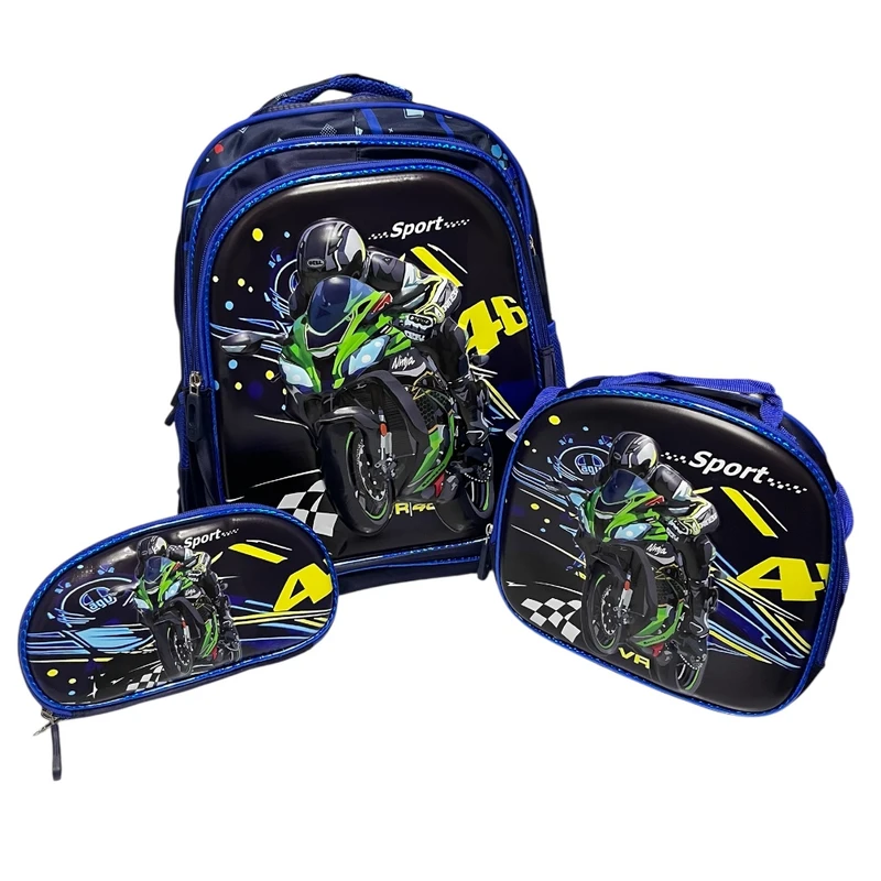 کوله پشتی مدرسه مدل SPORT به همراه کیف تغذیه و جامدادی