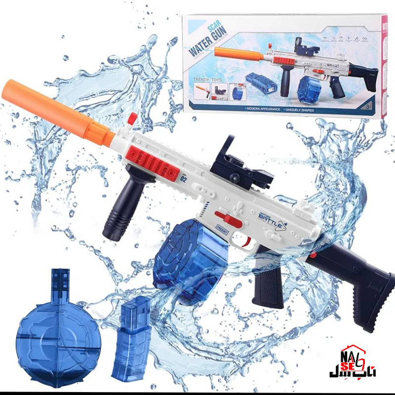 تفنگ آب پاش ناب سل مدل شارژی طرح mp5 کد 01