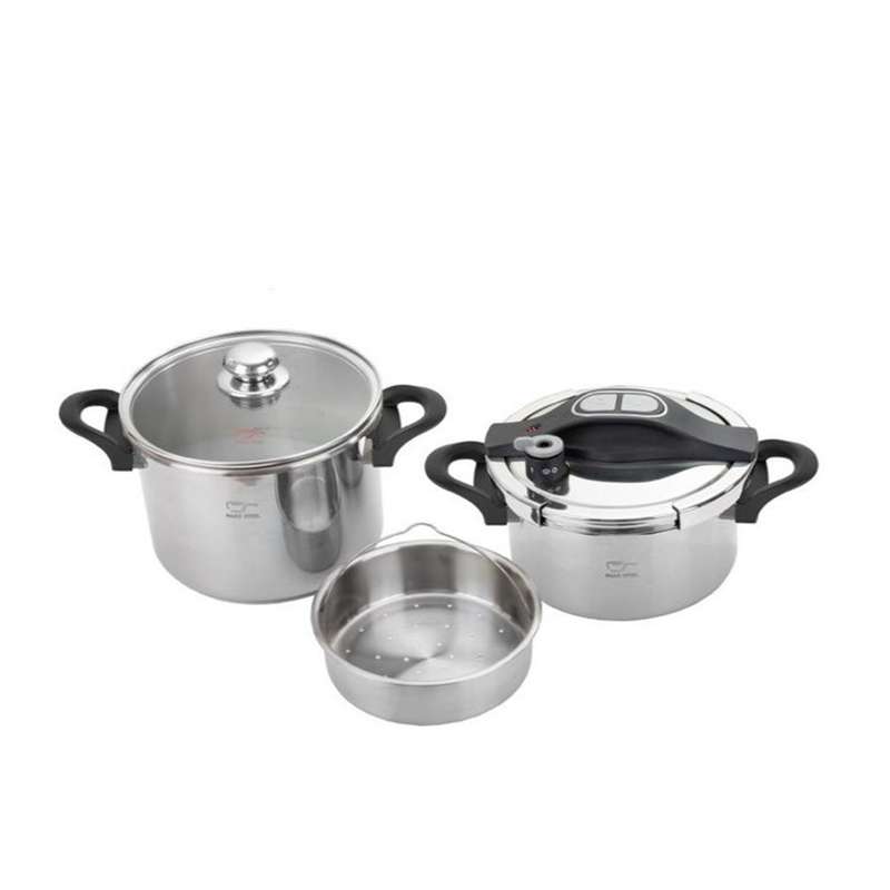 زودپز دوقلو پارس استیل مدل راشا گنجایش 4 و 6 لیتر زودپز دوقلو پارس استیل مدل راشا گنجایش 4 و 6 لیتر