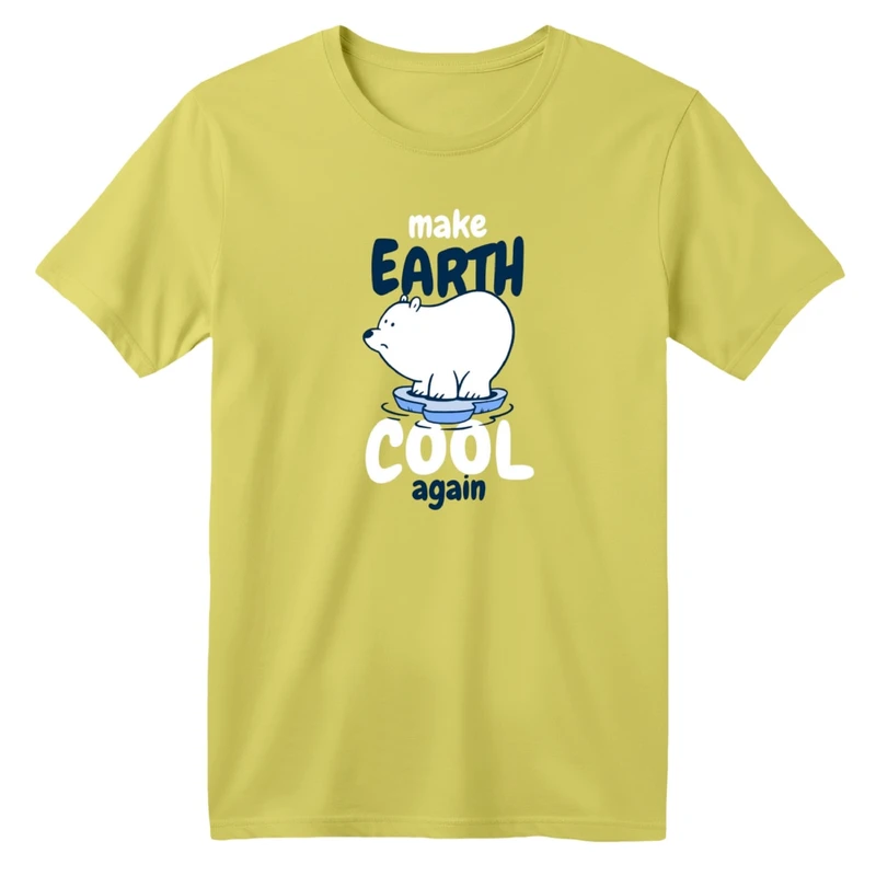 تی شرت آستین کوتاه یقه گرد بچگانه مدل خرس قطبی