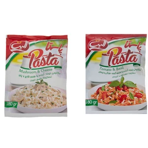 پاستا نیمه آماده با طعم گوجه فرنگی و ریحان الیت  - 180 گرم و پاستا با طعم قارچ و پنیر الیت - 180 گرم