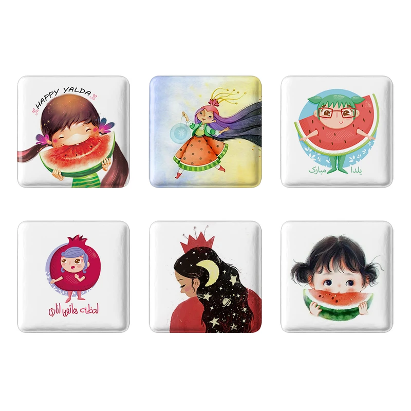 مگنت خندالو طرح شب یلدا کد 1199A مجموعه 6 عددی