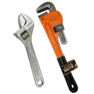 آچار لوله گیر  و آچار فرانسه بيسو مدل BO-1014 مجموعه دو عددی