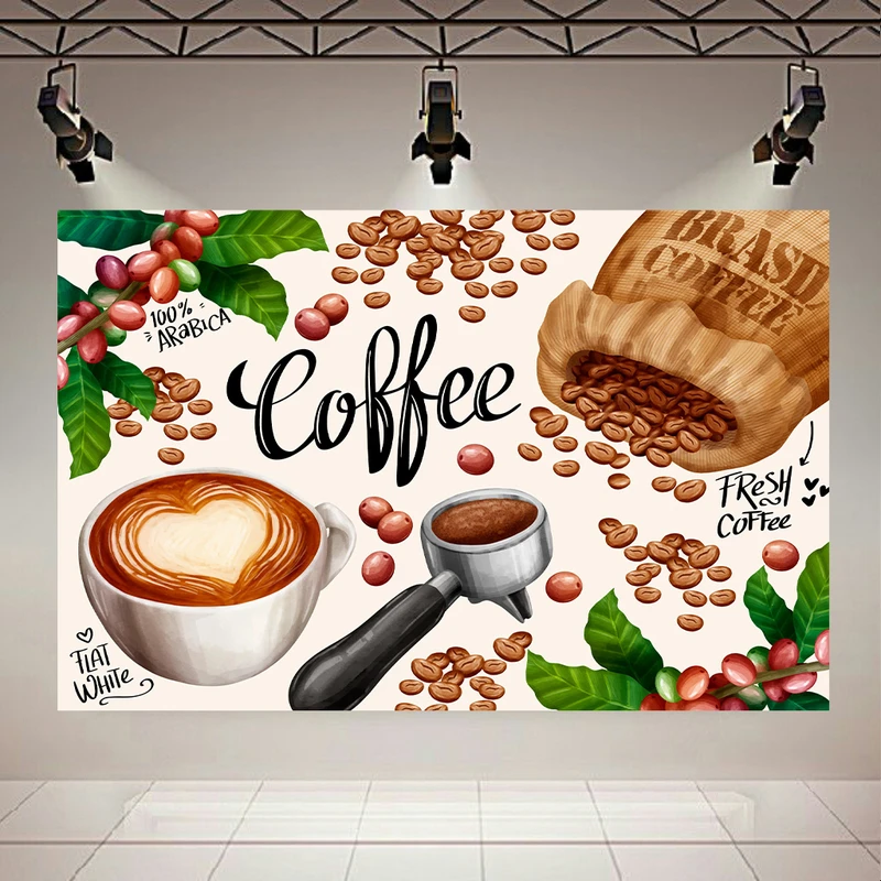 تابلو بوم طرح مخمل مدل قهوه fresh coffee کد PD20185