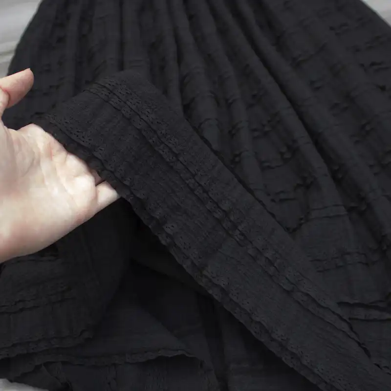 دامن چیندار زنانه کد 2 رنگ مشکی