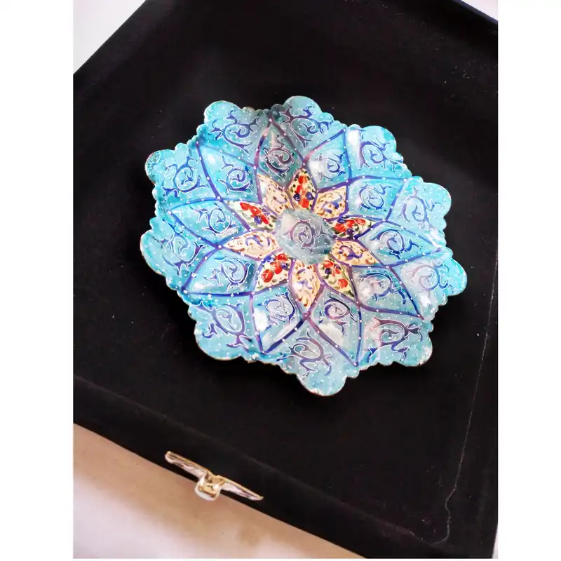 بشقاب میناکاری مدل گل کد 1212