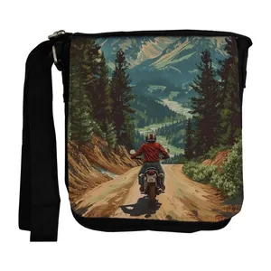 کیف رودوشی طرح موتورسوار در جنگل و کوهستان کد kidb135