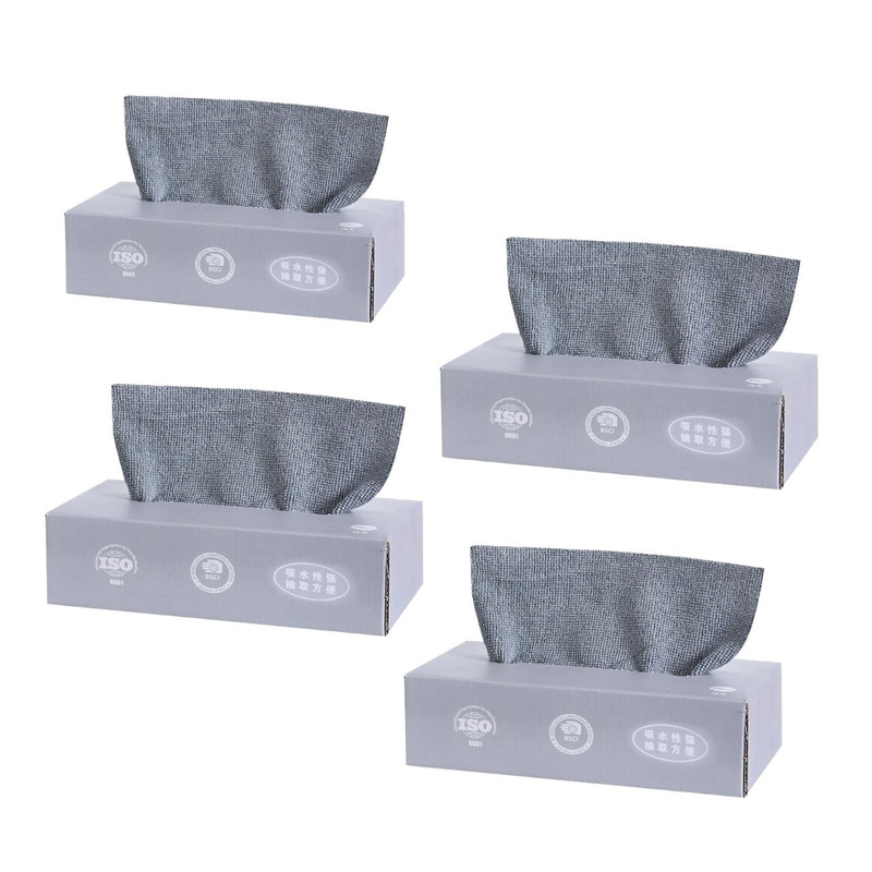 دستمال نظافت خانه و آشپزخانه میکروفایبر مدل جعبه ای بسته 20 عددی مجموعه 4 عددی