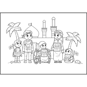 کاغذ رنگ آمیزی طرح اربعین کد 003 بسته 50 عددی