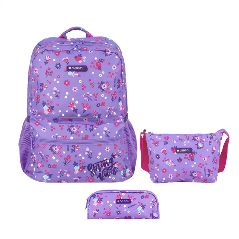 کوله پشتی گابل مدلViolet کد 234453 به همراه جامدادی و کیف رودوشی