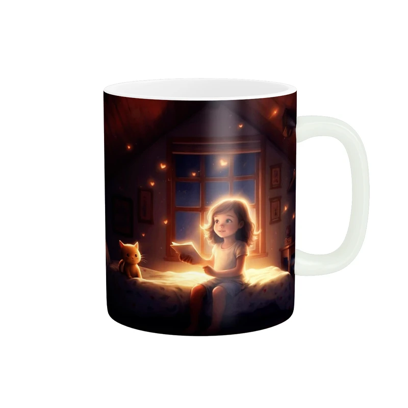 ماگ پاد آفرین مدل فانتزی و مینیمال دختر و گربه کد 120