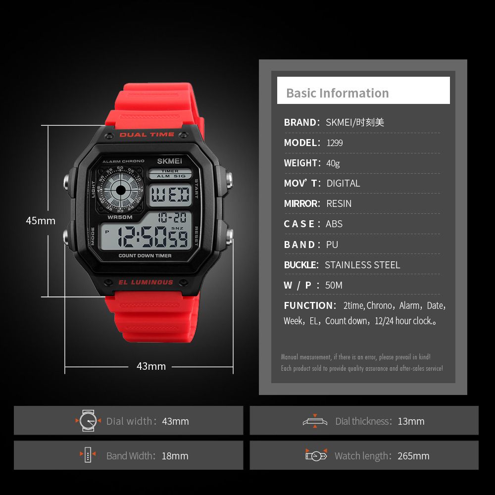 ساعت مچی دیجیتال مردانه اسکمی مدل 1299rd -  - 4
