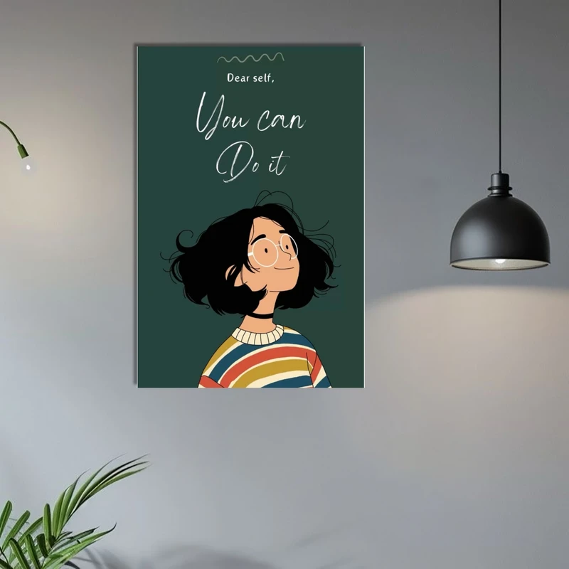 تابلو شاسی مدل دختر و نوشته انگیزشی