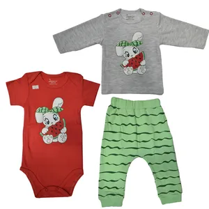 ست 3 تکه لباس نوزادی مدل هندوانه