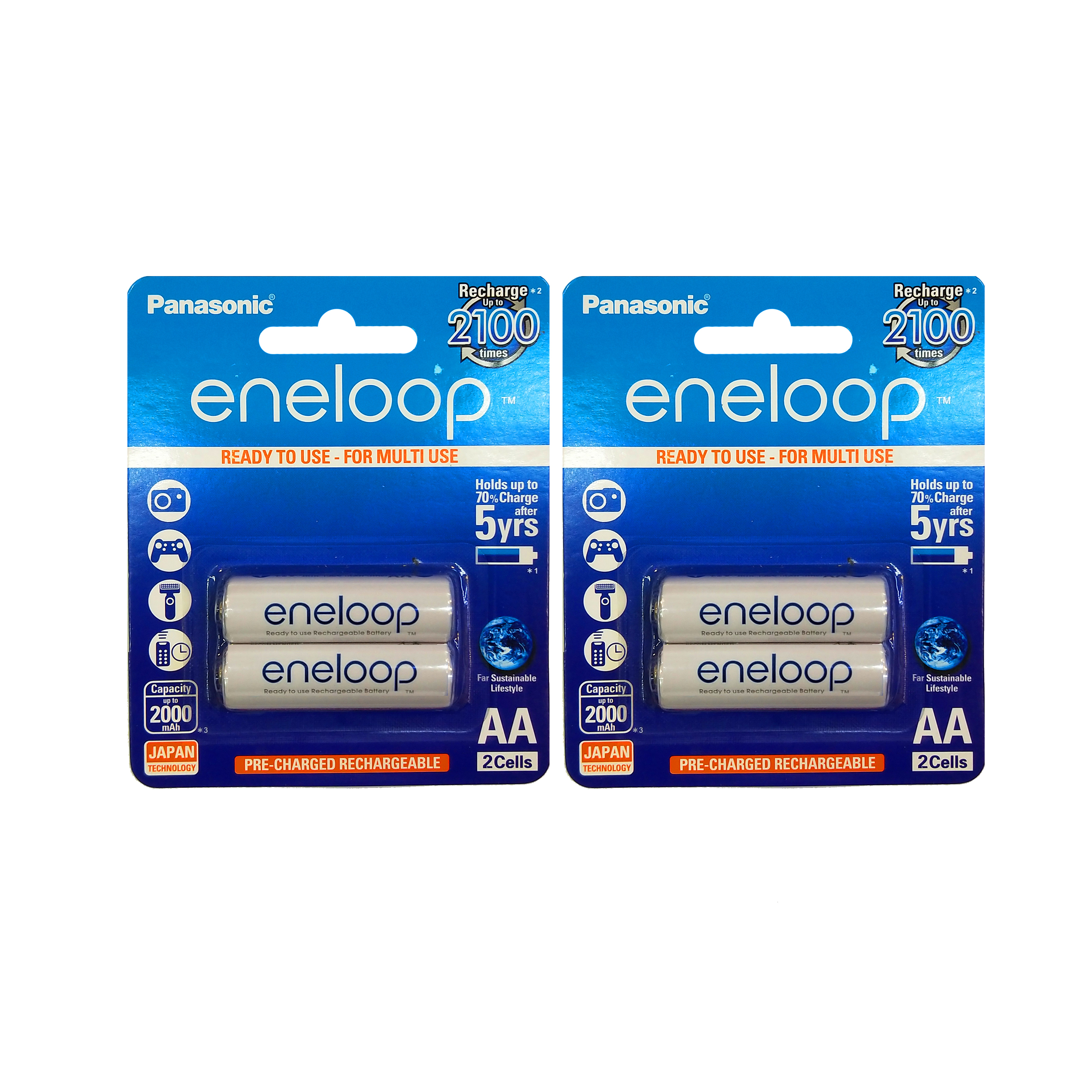 باتری قلمی قابل شارژ پاناسونیک مدل Eneloop بسته 4 عددی