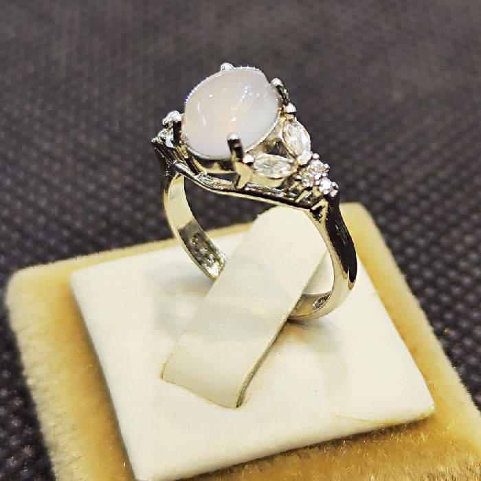 انگشتر نقره زنانه مدل سنگ عقیق یمانی کبود کد 5400