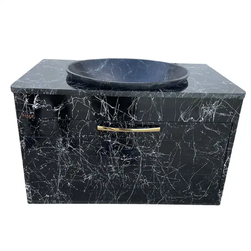 ست کابینت و روشویی سیتکا مدل S-TR005 به همراه آینه و باکس