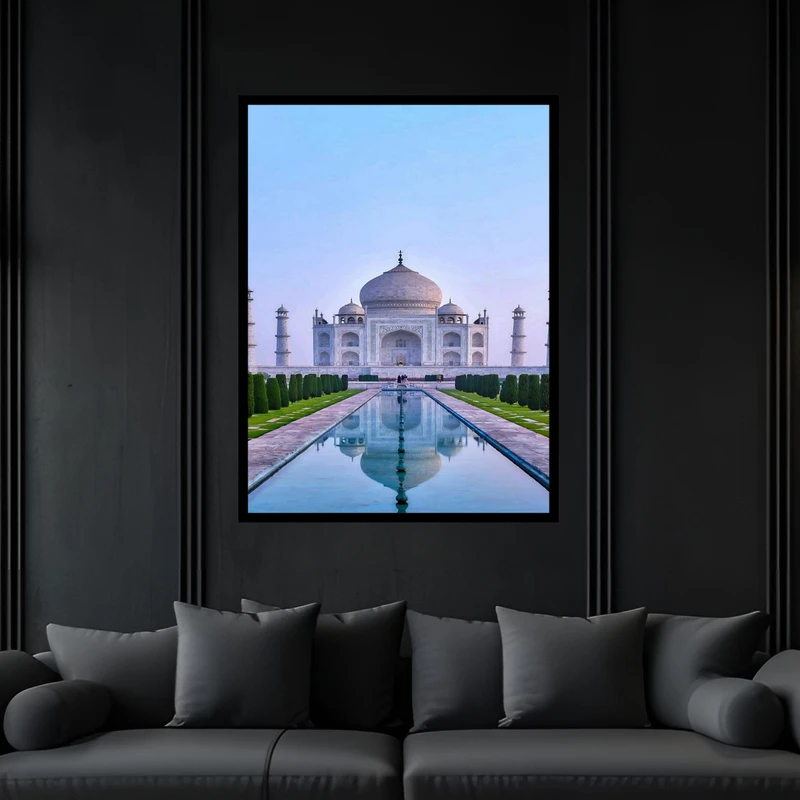 تابلو بکلیت طرح بنای تاریخی باستانی مسجد کشور هند مدل B-bu6498 فریم مشکی