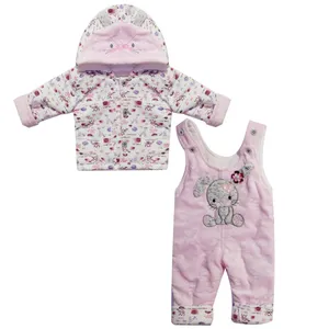 ست کاپشن و سرهمی نوزادی دخترانه کد mi53