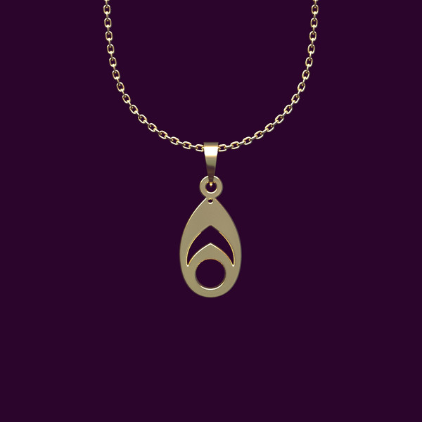 گردنبند طلا 18 عیار زنانه مدوپد مدل هندسی کد OO2-1-1149