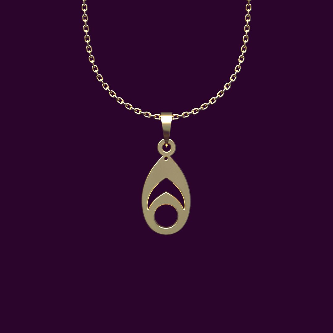 گردنبند طلا 18 عیار زنانه مدوپد مدل هندسی کد OO2-1-1149 -  - 1