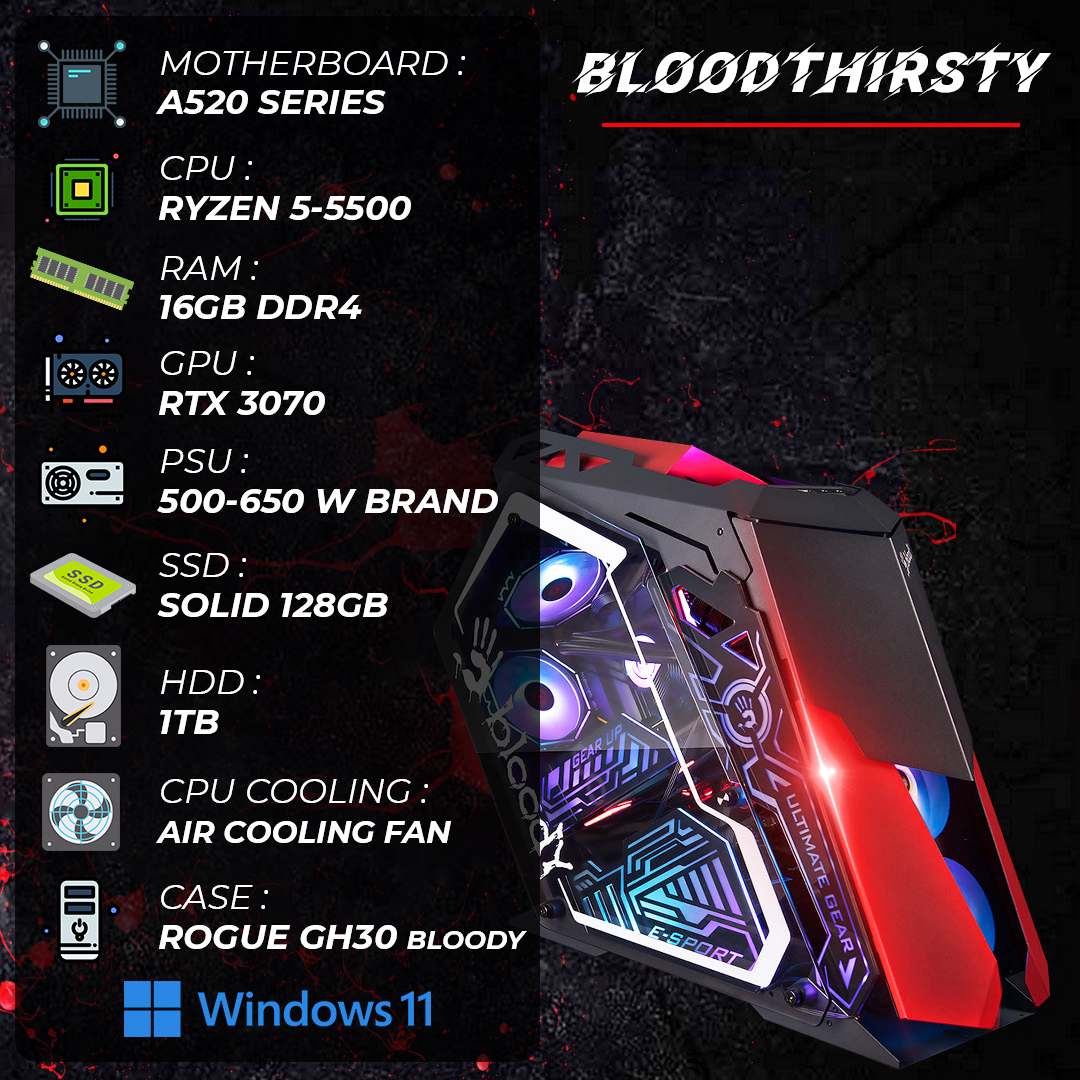 کامپیوتر دسکتاپ مدل TONY STARK 3070 Ryzen 5 GAMING CASE