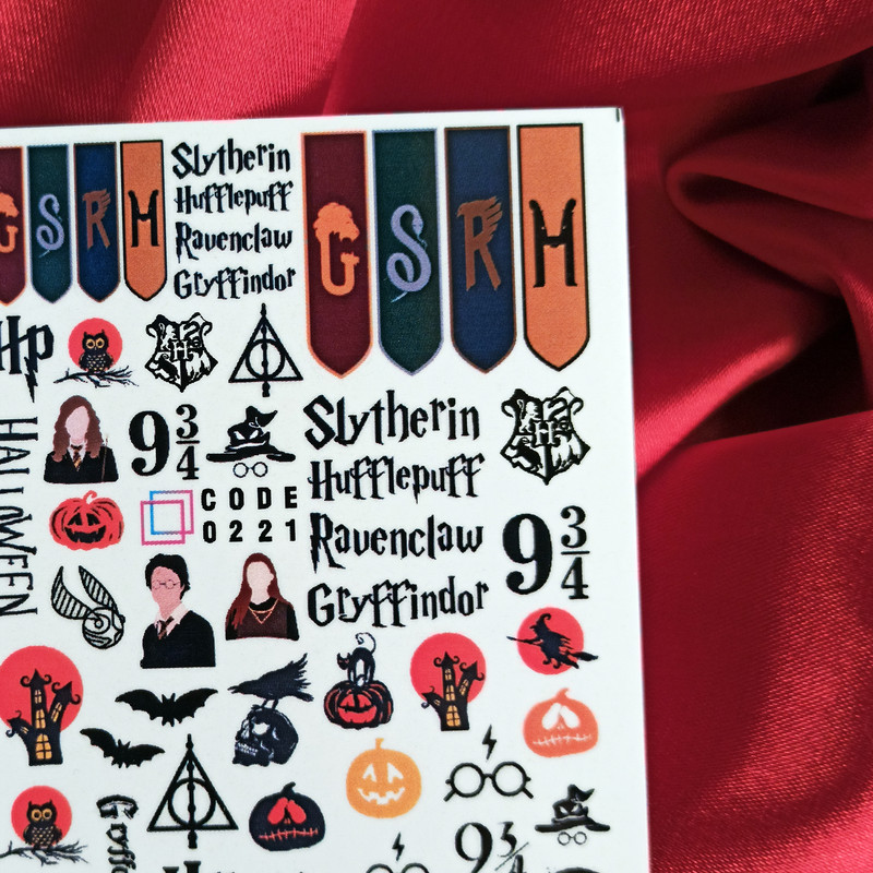 برچسب لنز ناخن مدل هری پاتر مجموعه 4 عددی