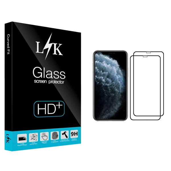محافظ صفحه نمایش ال کی مدل Hard glass مناسب برای گوشی موبایل اپل iPhone 11 Pro بسته دو عددی