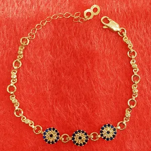 دستبند نقره زنانه طرح چشم نظر کد PD43