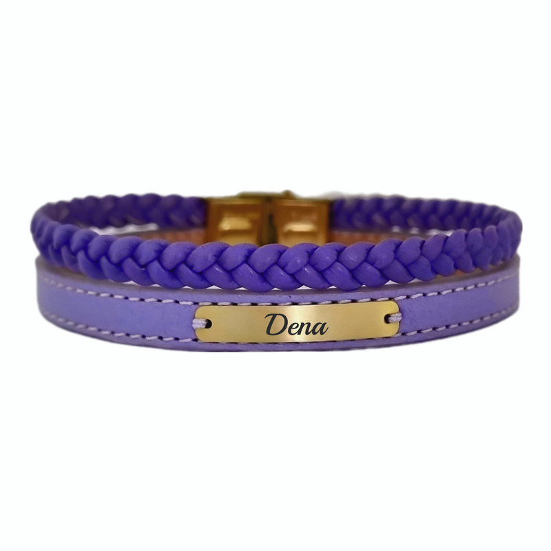 دستبند طلا 18 عیار زنانه لیردا مدل اسم دنا
