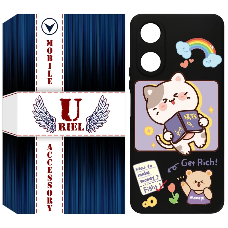 کاور یوریل مدل KSH کد 12 طرح گربه مناسب برای گوشی موبایل آنر X5 Plus